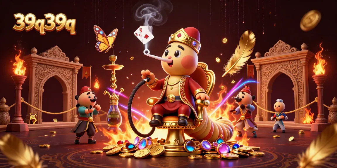 Gire a sorte no 39q39q enquanto a lagarta mágica exala anéis de fumaça com símbolos de poker.
