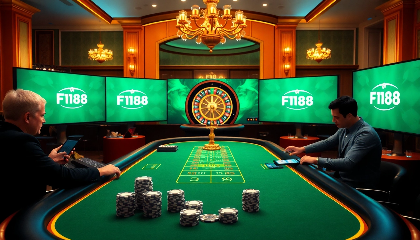 Experience the excitement of F168 online gambling with vibrant casino visuals.