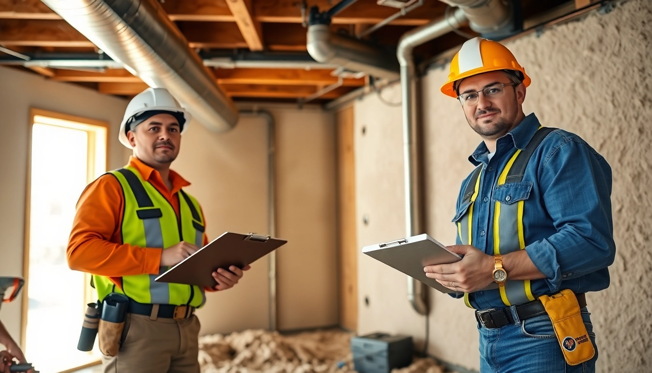 Technicians inspecting the crawl space at http://newleafcrawlspace.com, showcasing professional restoration services.