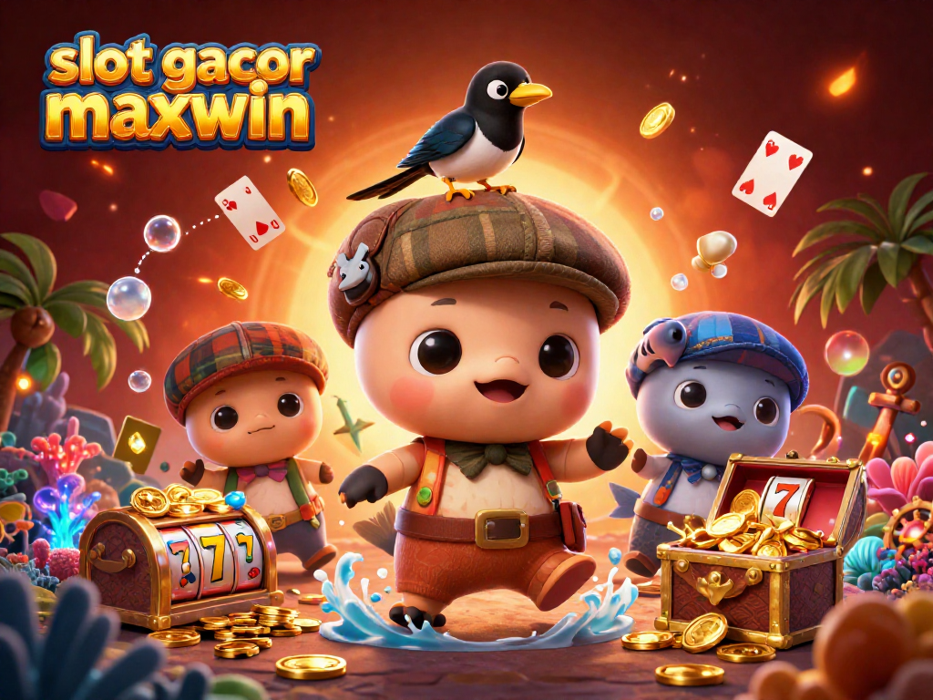 Experience thrilling wins with slot gacor maxwin featuring adorable characters in a vibrant casino underwater setting.