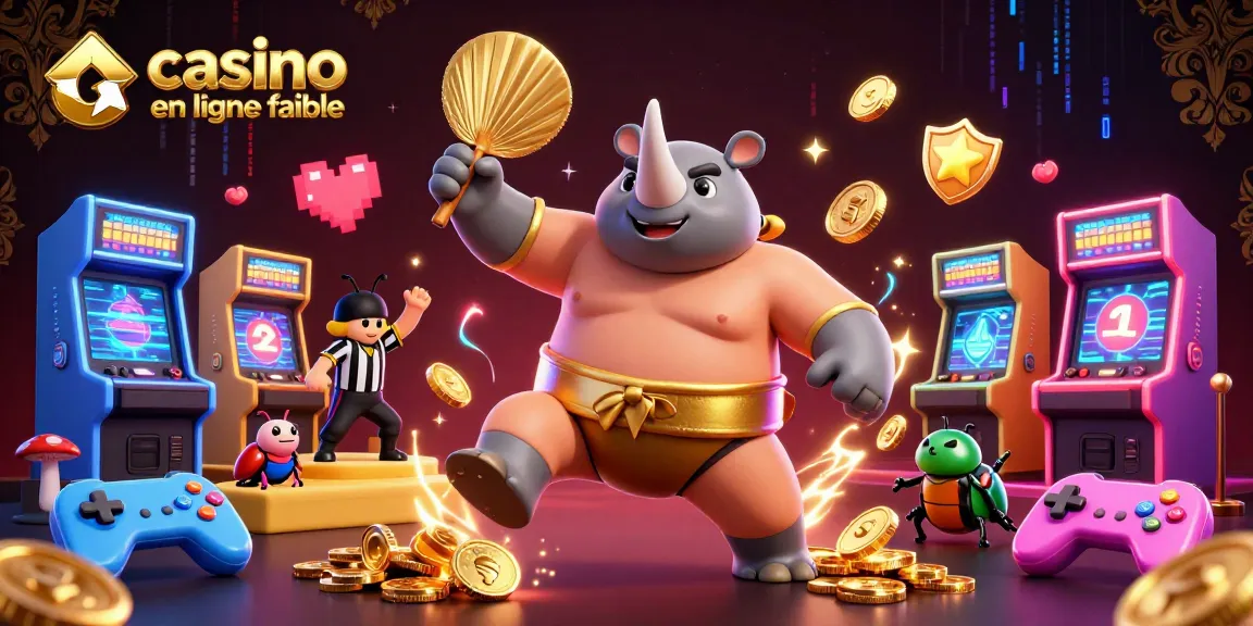Le casino en ligne fiable propose une scène dynamique avec un scarabée rhinocéros en duel, rempli de pièces d'or.