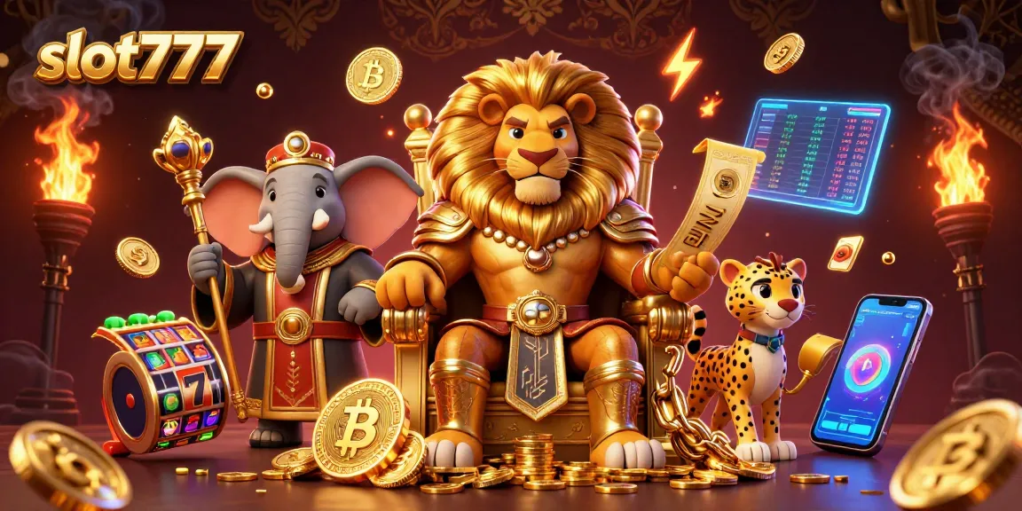 Experience thrilling gameplay with slot777 as the lion king reigns in a vibrant casino scene.