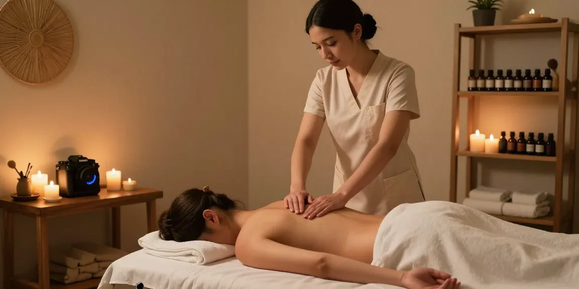 서울 1인샵에서 마사지 중인 고객과 치료사의 모습