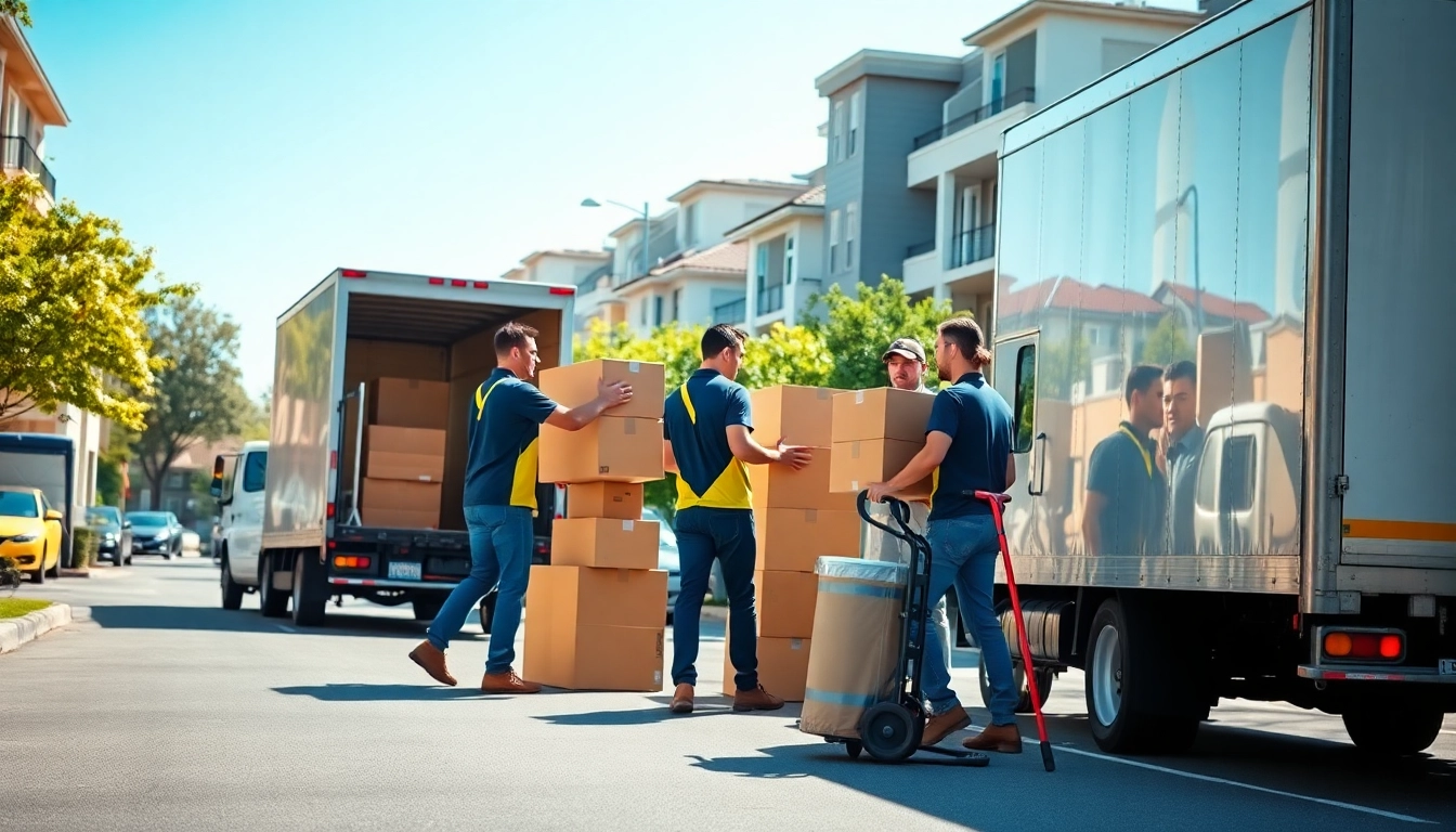 Witness expert Moving Services in action with dedicated movers organizing furniture and boxes professionally.