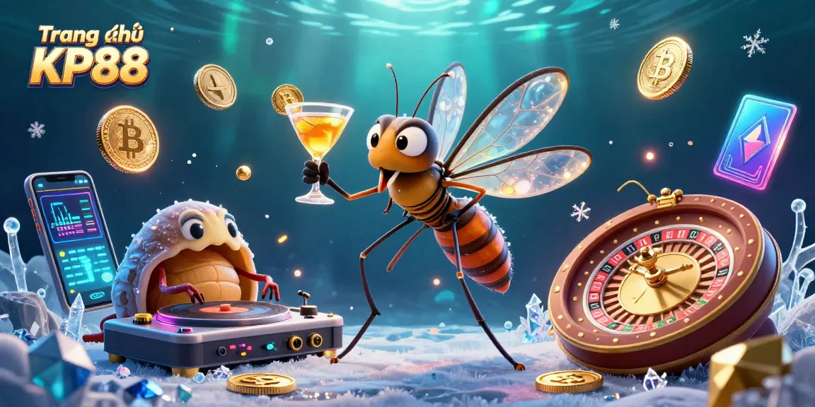 Experience the excitement of Trang chủ KP88 with a lively 3D casino scene featuring unique characters and vibrant gaming elements.