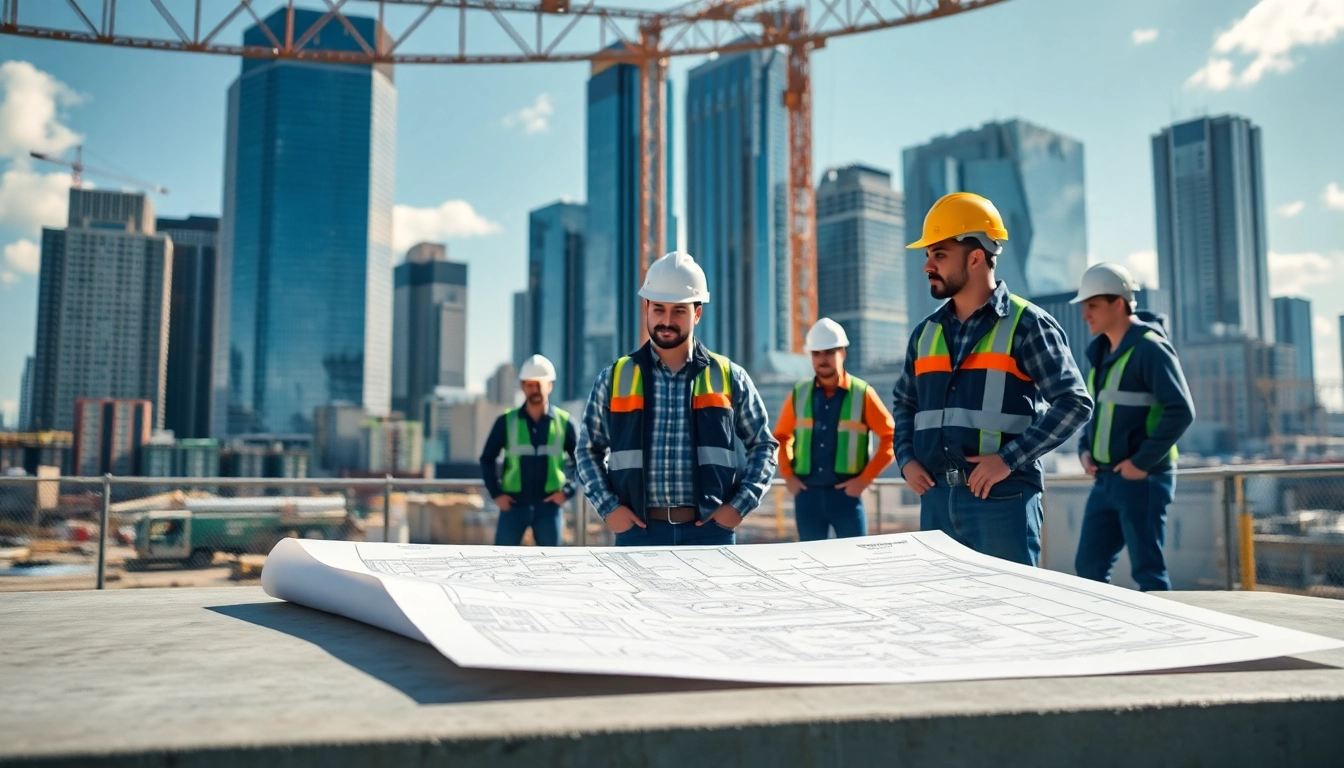 New Jersey Commercial General Contractor supervising builders on a dynamic urban construction site.