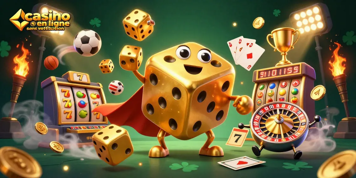 Vivez des gains incroyables dans un casino en ligne sans vérification avec ce golem de dés étincelant.