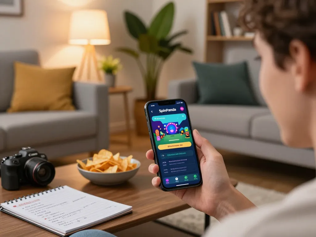 Engaging gameplay with the SpinPanda app highlighting strategic home casino moments