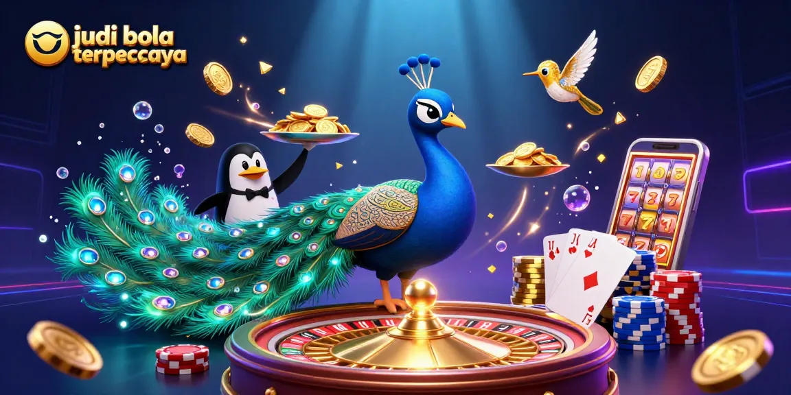 Experience judi bola terpercaya with vibrant casino elements and dynamic characters in an engaging 3D illustration.
