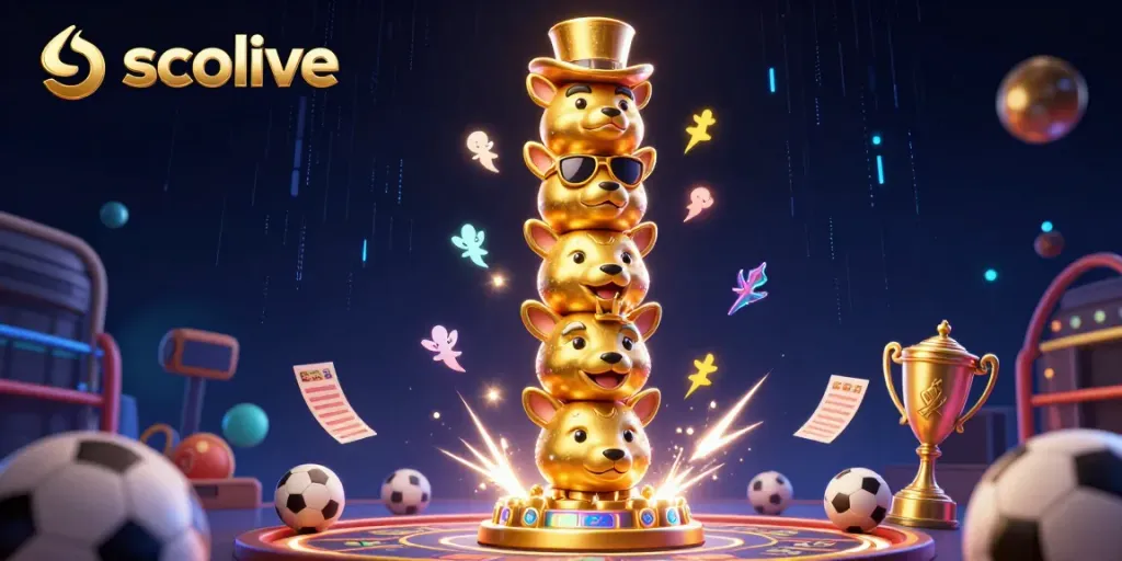 Socolive showcases thrilling sports betting moments with vibrant totem illustrations and trophy elements.