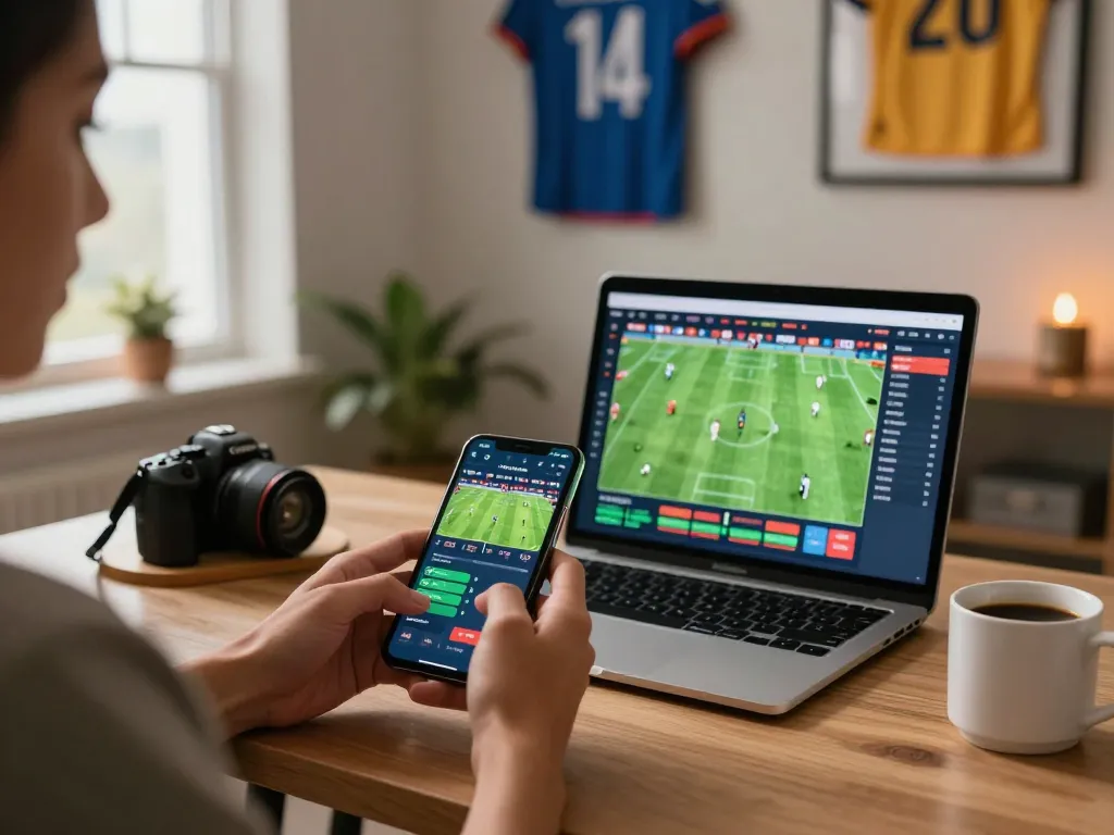 78WIN gameplay action featuring live sports betting on a smartphone in a modern home setting