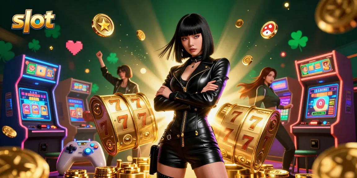 Spin and win with slot reels in a vibrant 3D casino scene featuring winning symbols.