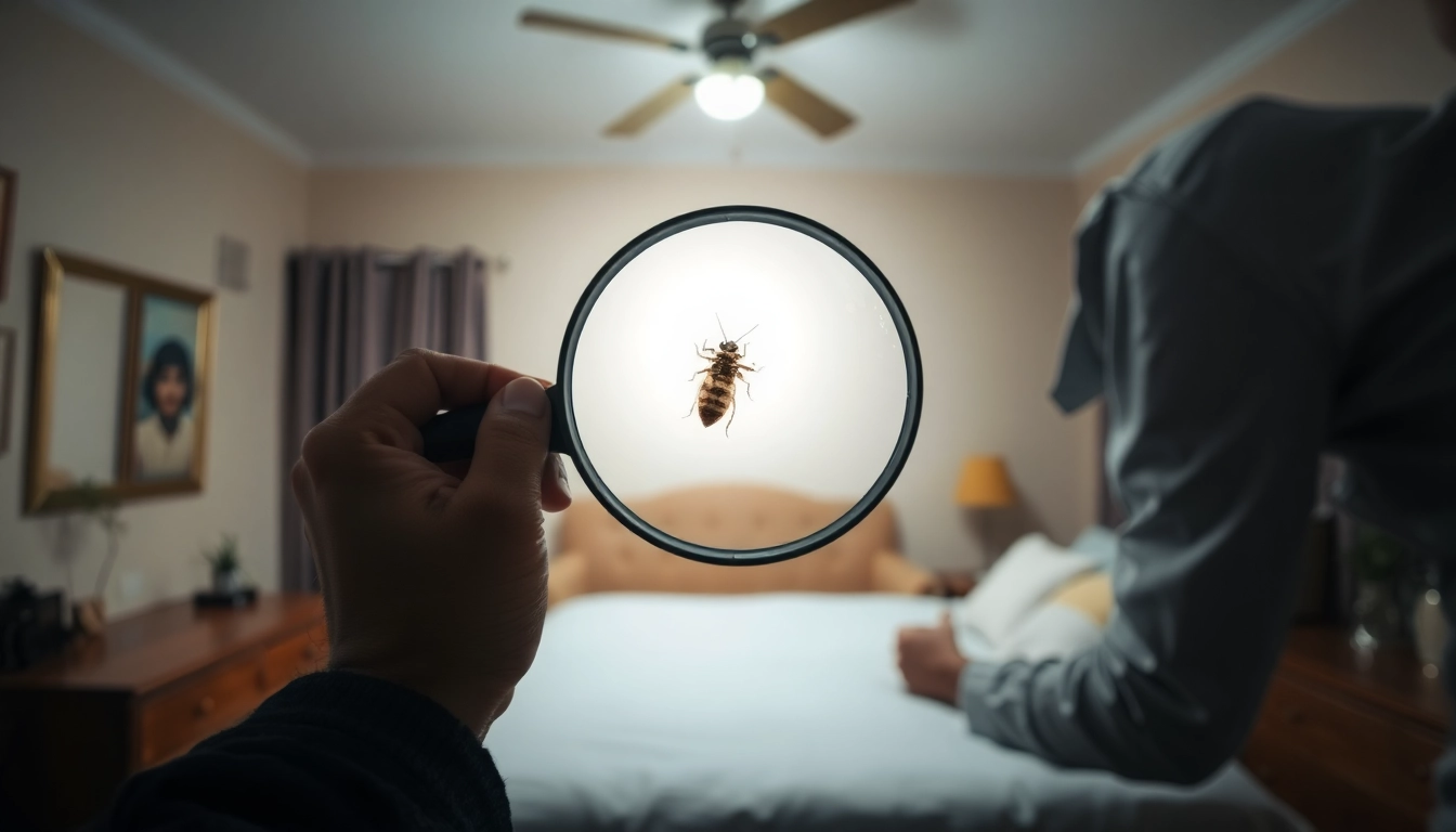 Inspecting for bed bugs at https://affordablebedbugexterminators.com with a focus on detailed examination.