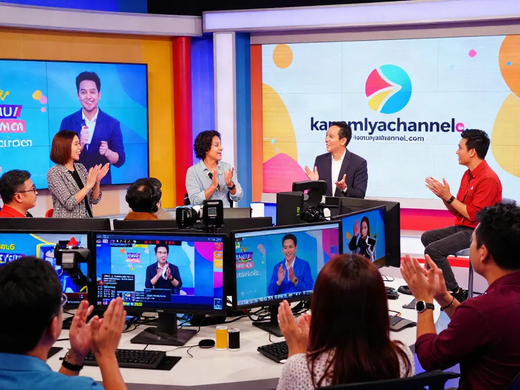 Kapamilya Channel live broadcast at kapamilyachannel.com with enthusiastic hosts and vibrant atmosphere.
