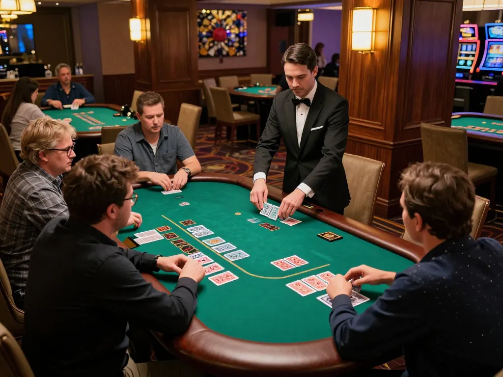 Engage with cm88-t1 at an upscale blackjack table, showcasing strategic gameplay and intense focus.