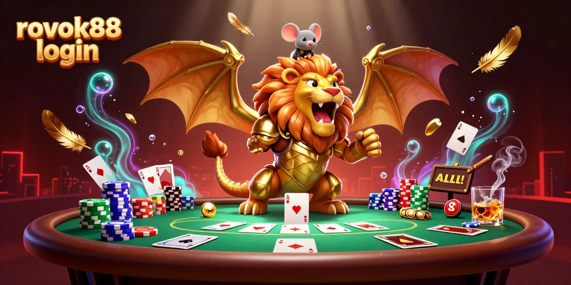 Experience exciting gameplay with rokok88 login on a vibrant 3D casino scene.