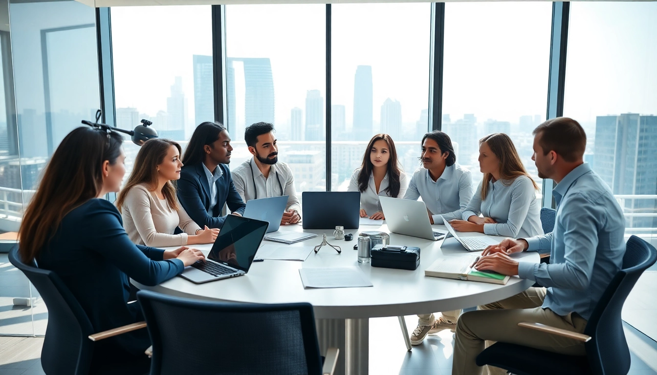 Washington DC Startup Lawyer consulting with diverse entrepreneurs in a modern office.