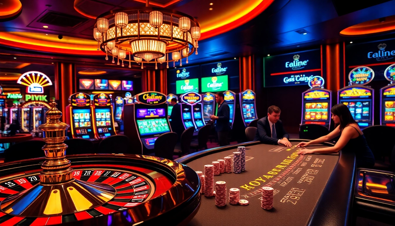 Engaging scene of gambling action showcasing the https://f168.dating/ platform with roulette and poker chips.