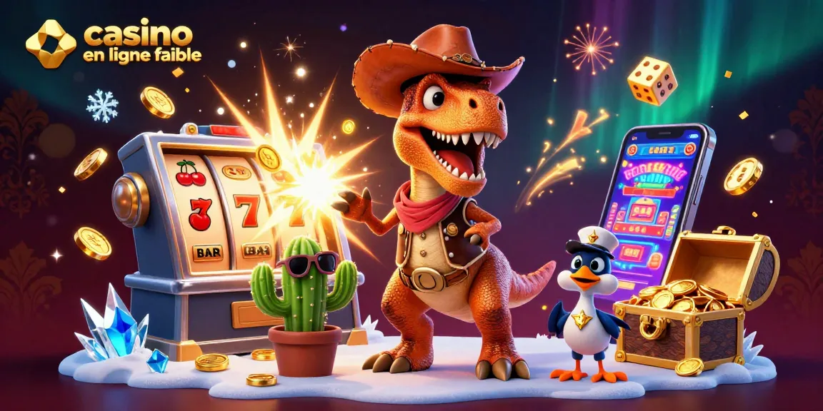 Un événement chanceux dans un casino en ligne fiable avec un dinosaure cowboy et des éléments de jackpot.