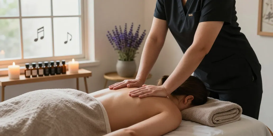 Relaxing 스웨디시 massage therapy session with calming ambiance
