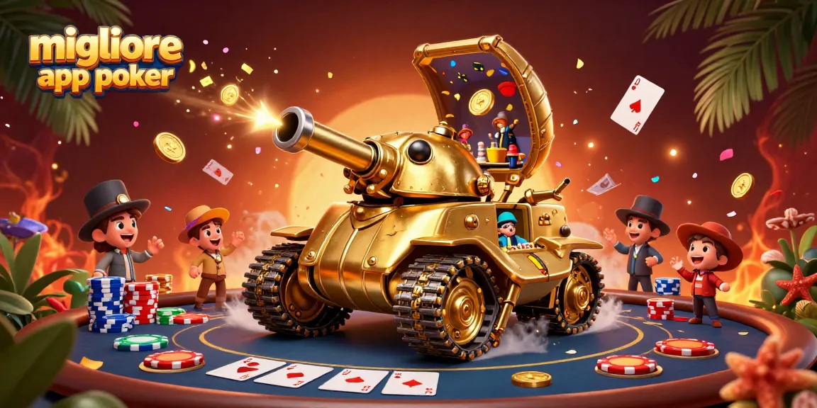Gioca alla migliore app poker con autentici tavoli e schede nel mini casinò del carro armato d'oro.