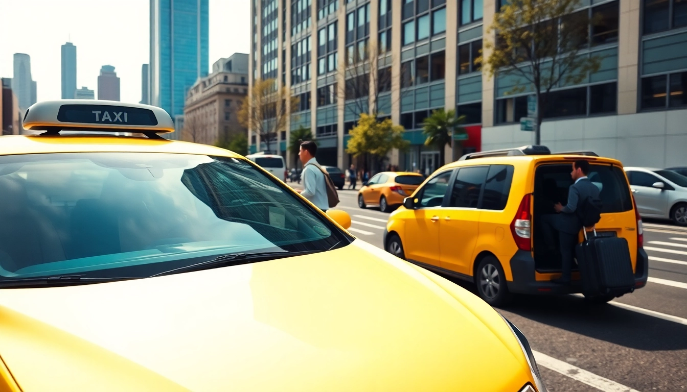Experience reliable long distance taxi transfers with comfortable service in a bustling city setting.