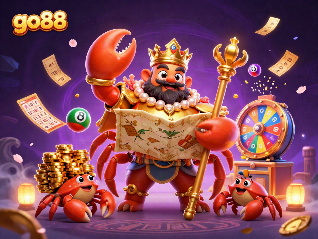 Experience winning strategies at go88 with this vibrant 3D casino-themed illustration.