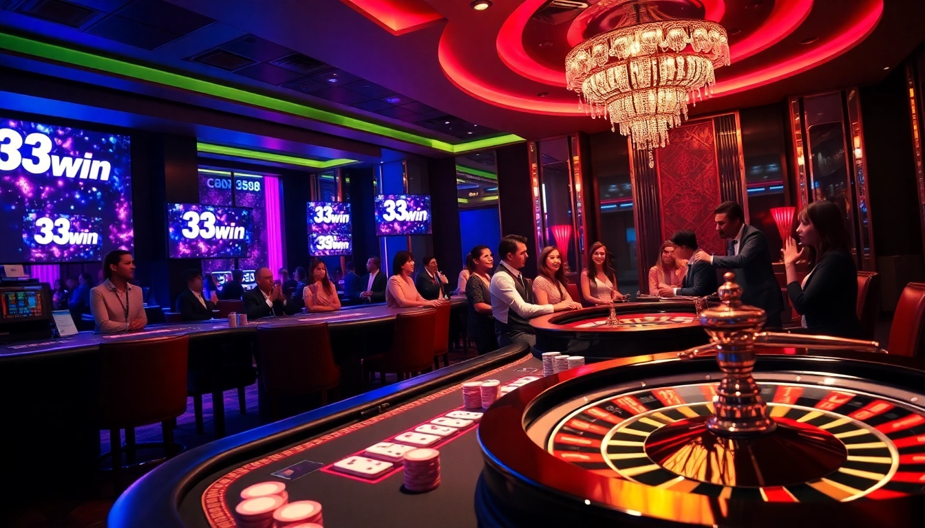 Experience the thrill of casino gaming with 33win đăng nhập, featuring vibrant poker games and roulette excitement.