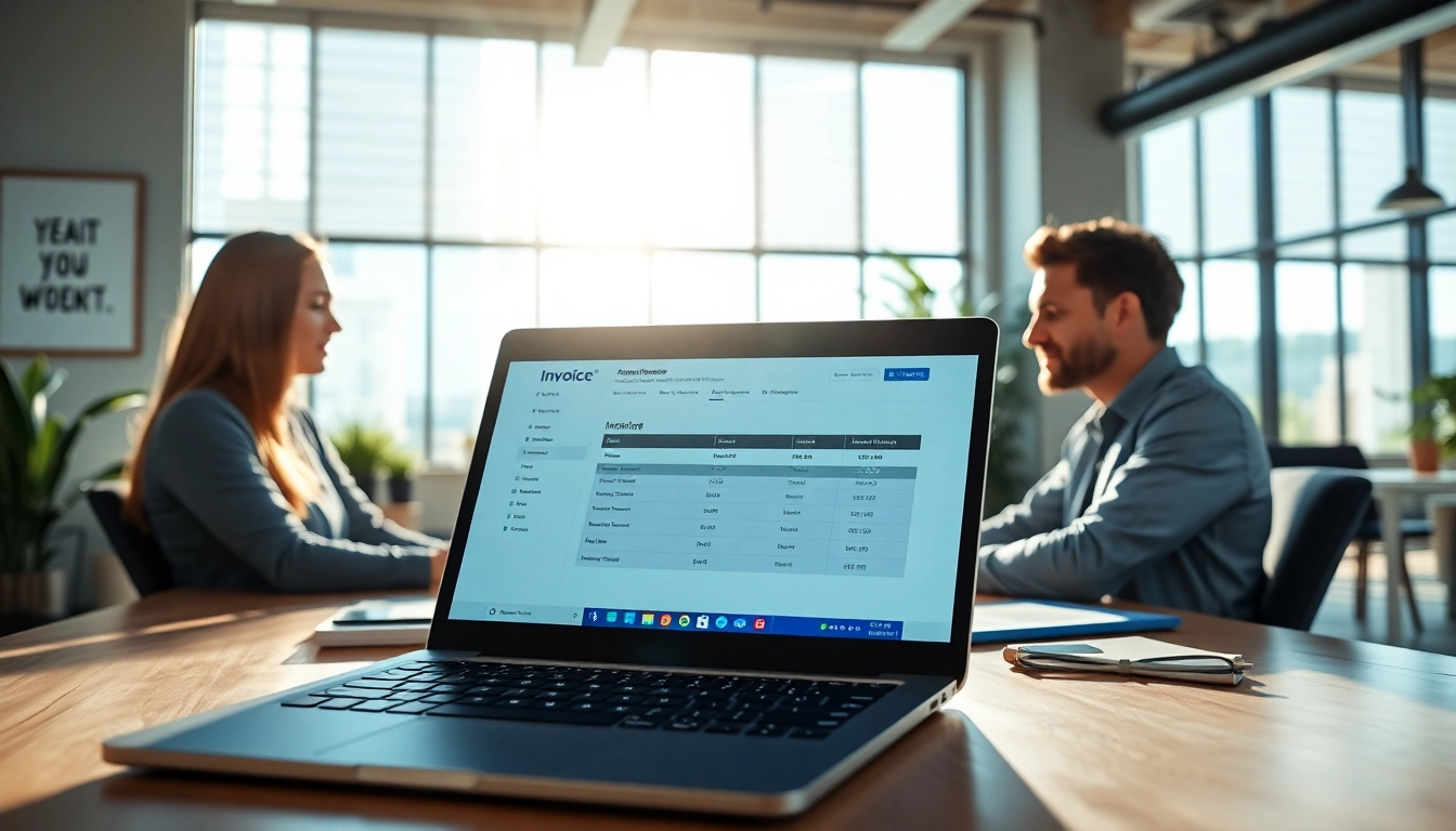 Enhance productivity with invoice processing software in a modern office setting.