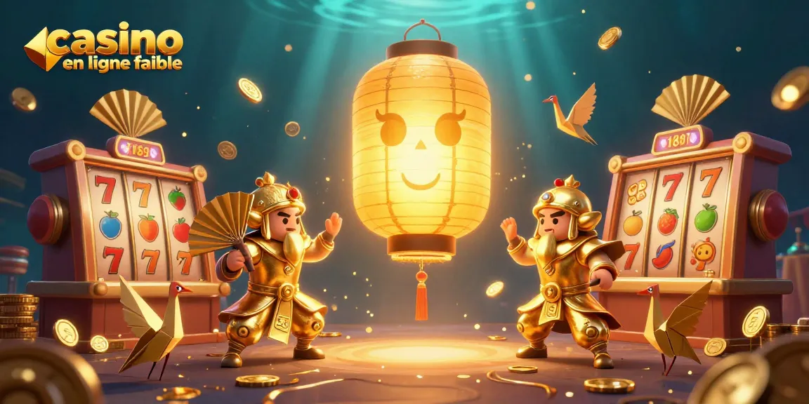 Jouez dans un casino en ligne fiable avec une illustration dynamique de personnages et d'éléments de jeux.