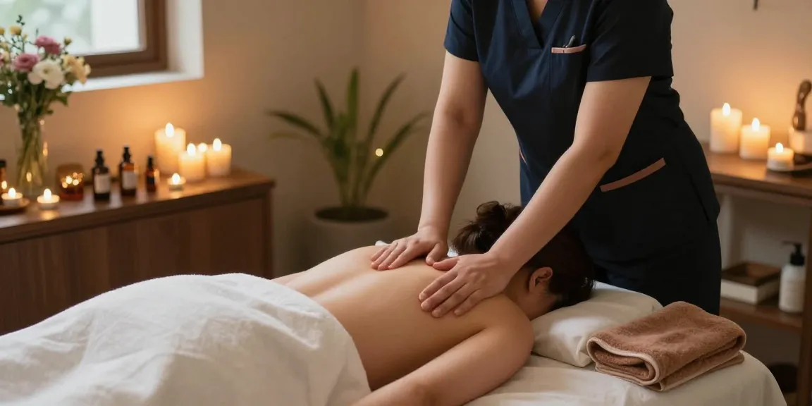 Calming 대구스웨디시 massage therapy setting with soothing decor and relaxation elements