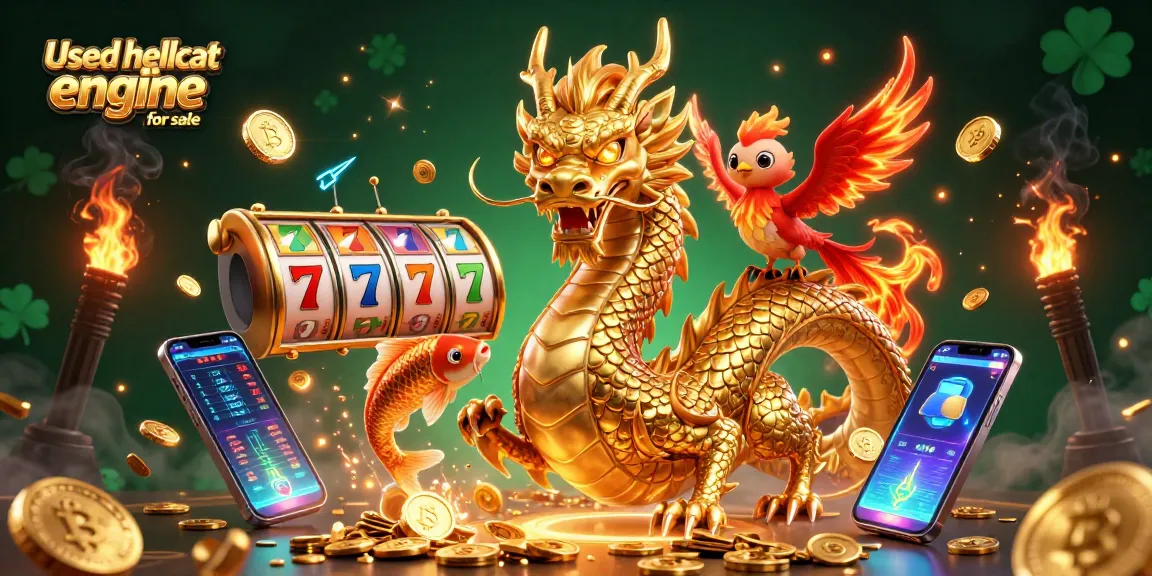 Spin for fortune with a Used hellcat engine for sale illustration featuring casino elements.