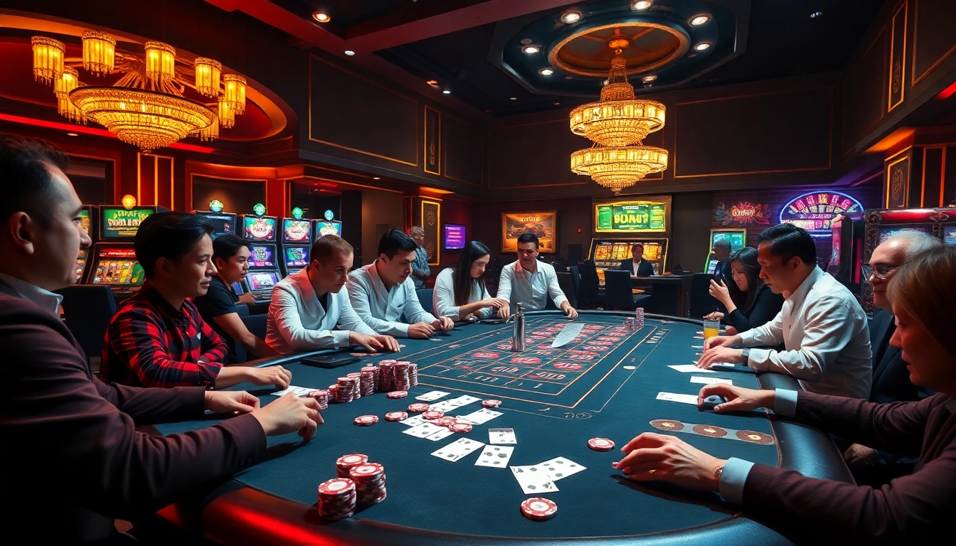 High-stakes action at nhà cái 188bet poker table featuring colorful chips and professional dealers.