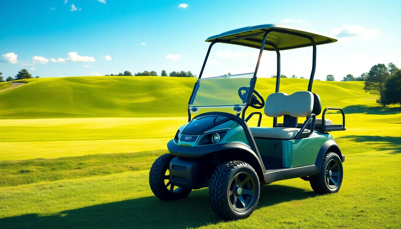 Experience the luxury of epic golf carts on a stunning golf course.