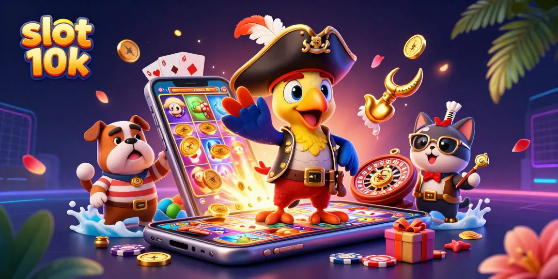 Experience thrilling spins with slot 10k in a vibrant pirate-themed digital scene.