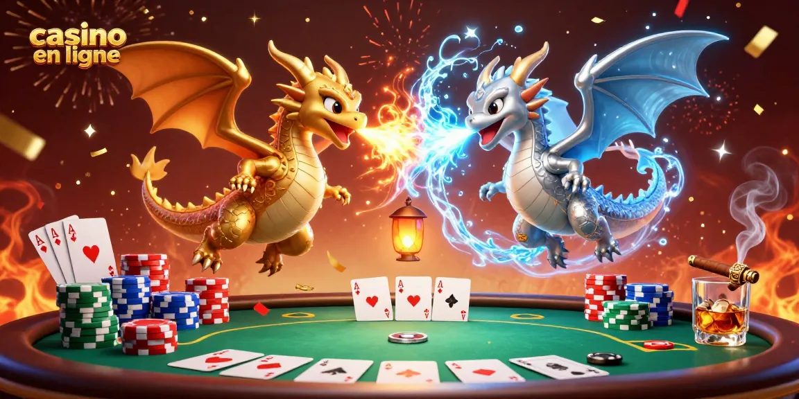 Jouez à casino en ligne avec des dragons en 3D affrontant le feu et la glace au poker.