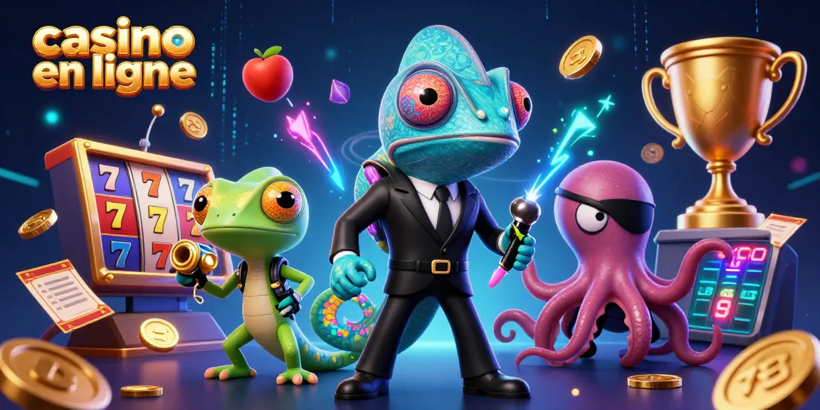 Casino en ligne : illustre un caméléon agent secret vivant des jeux de machines à sous