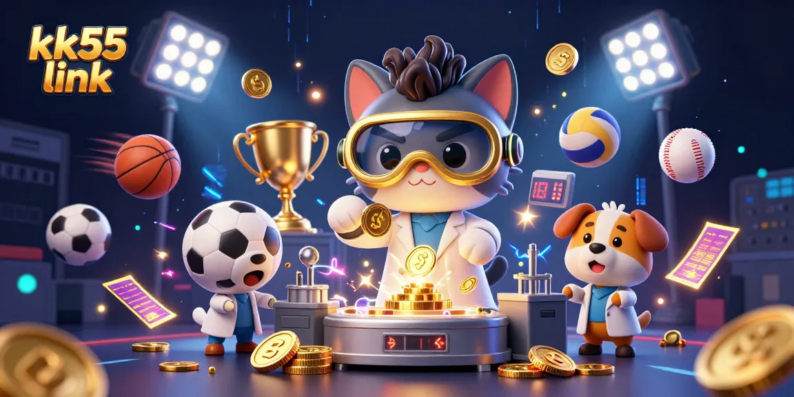 Bet on excitement with the kk55 link in a dynamic casino-themed illustration.