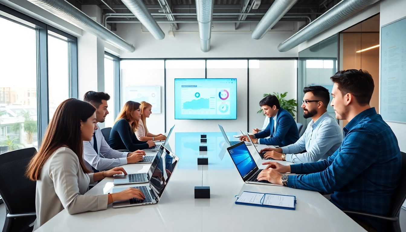 Analyze the latest startup news with a diverse team discussing innovation strategies in a modern office.