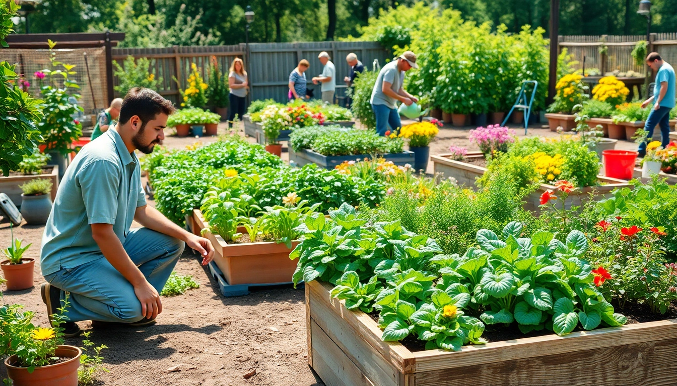 Engaged community in a dynamic Gardening environment, showcasing lush plants and vibrant flowers.
