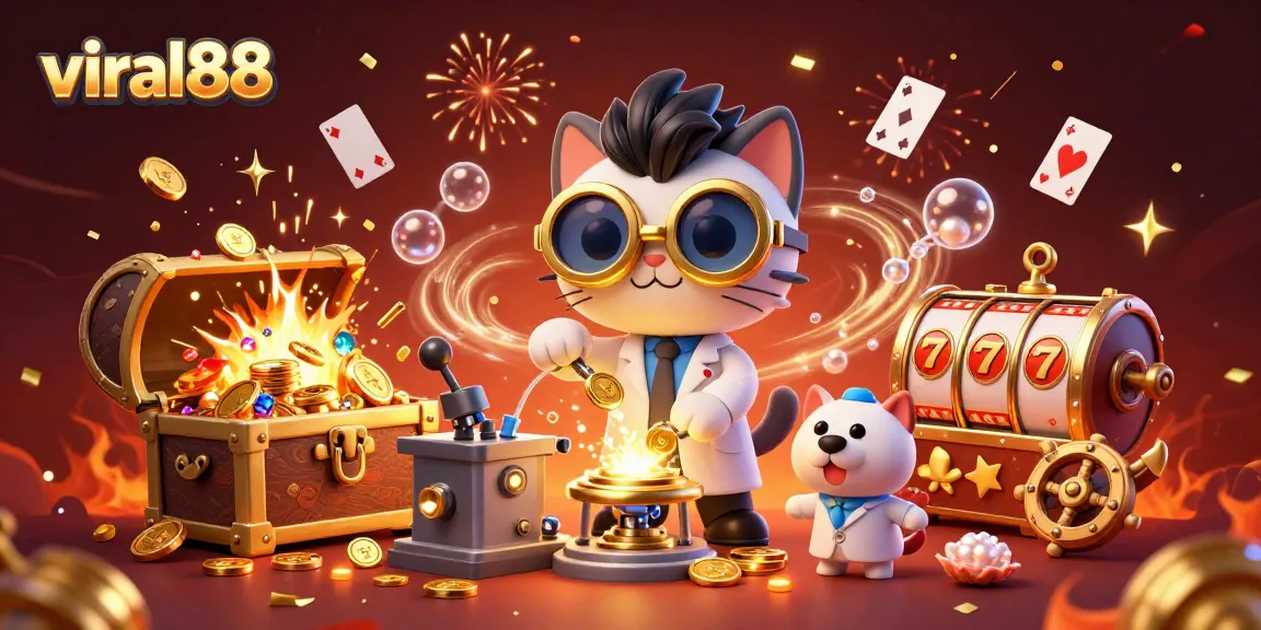 Experience thrilling action with viral88 while playing slots amidst colorful casino elements.