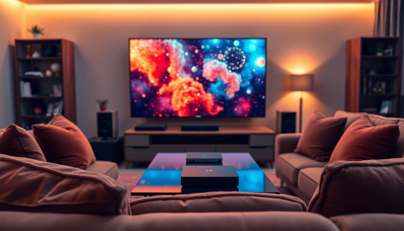 Watch IPTV content seamlessly at https://bosstv.ca in a cozy living room setup.