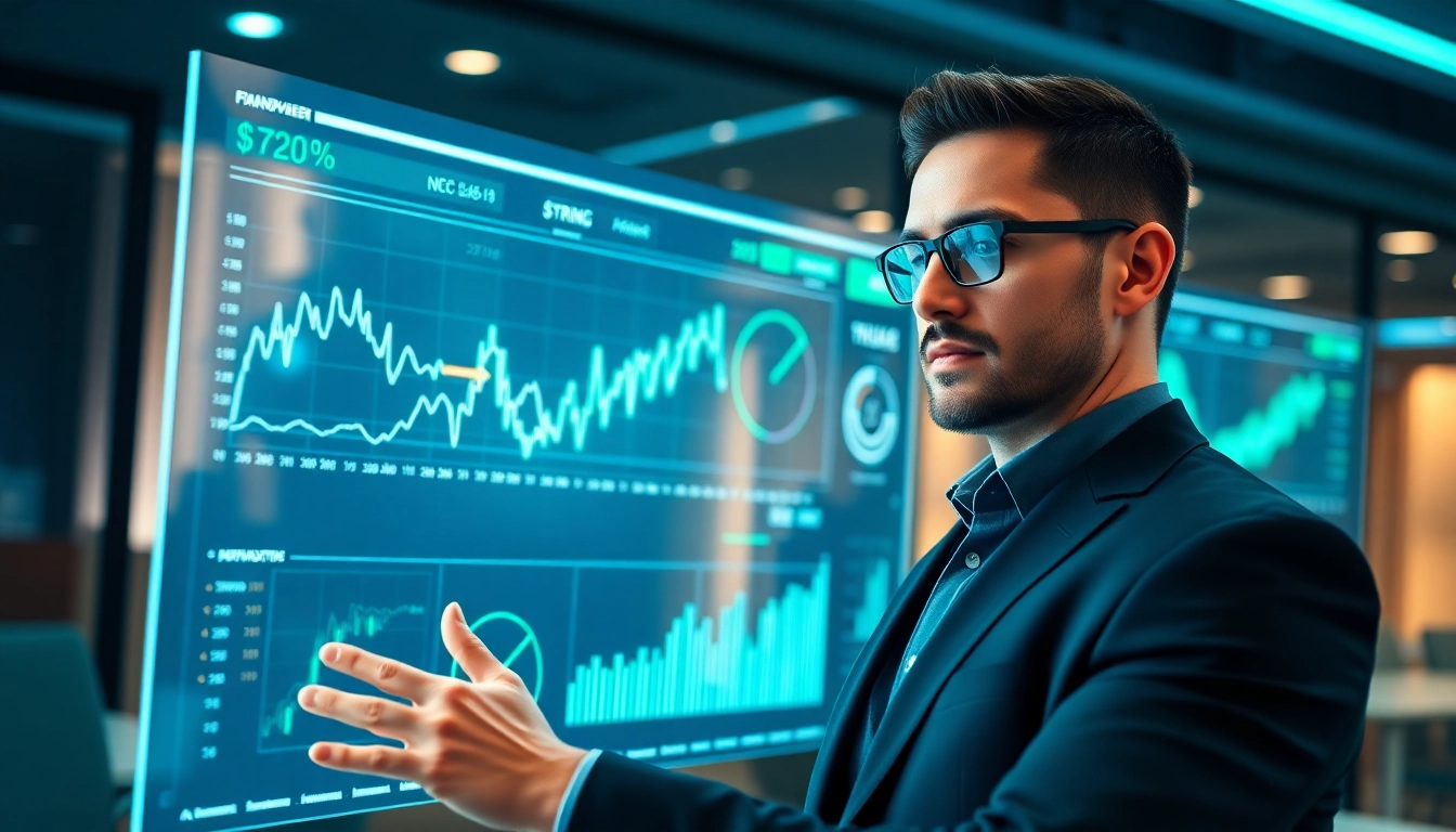 79king fintech dashboard visuals in a modern professional office