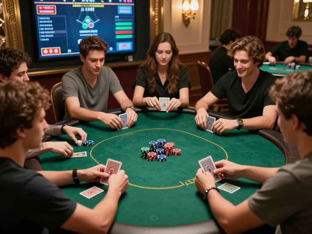 Players engaged in intense poker strategy on 68win online platform, showcasing competitive gameplay.