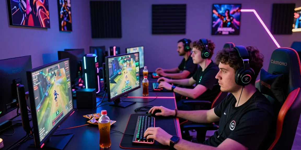 Gamers intensely engaged in competitive play on ZEUS222 platform with vibrant gaming setup and RGB lighting.