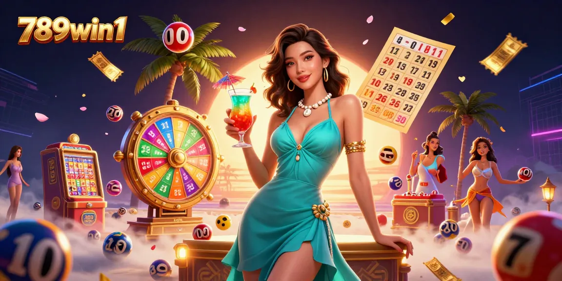 Join the exciting action at 789win1 with vibrant games and dynamic prizes in a tropical casino setting.