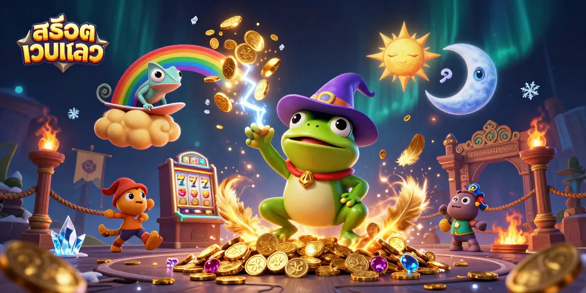 Experience thrilling gameplay on สล็อตเว็บตรง with animated slot machines and vibrant characters celebrating wins.