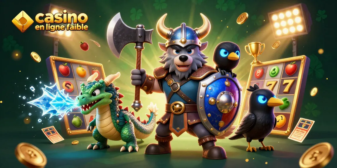 Jouez avec confiance sur un casino en ligne fiable avec un guerrier loup viking, un dragon et des éléments de machines à sous.