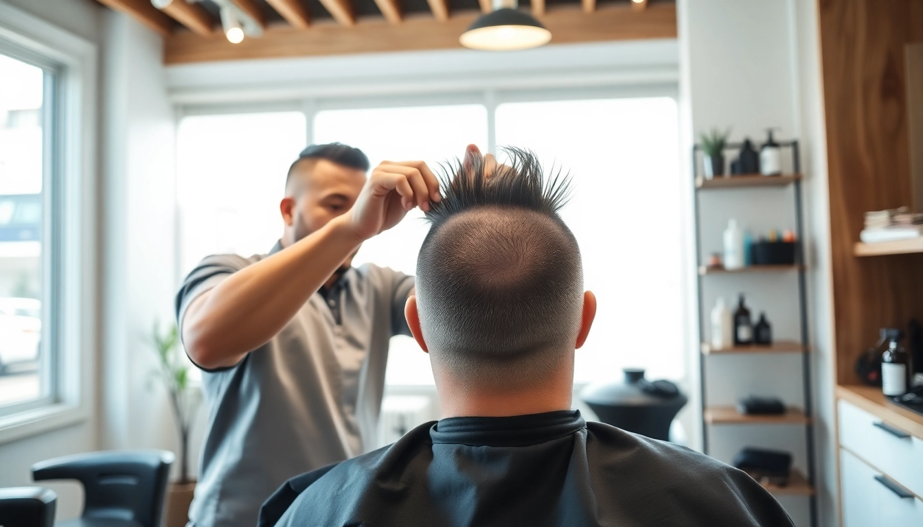 Ace of Fades 212 barber applying a non-surgical hair system for a personalized transformation.