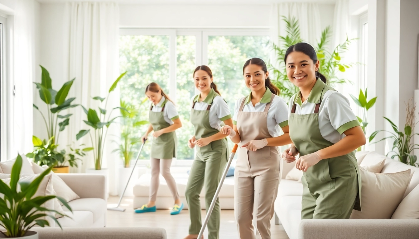 Cleaning service professionals expertly maintaining a tidy home environment, emphasizing quality and reliability.